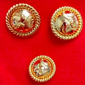 Beautiful signed Ferragamo gold-tone buttons